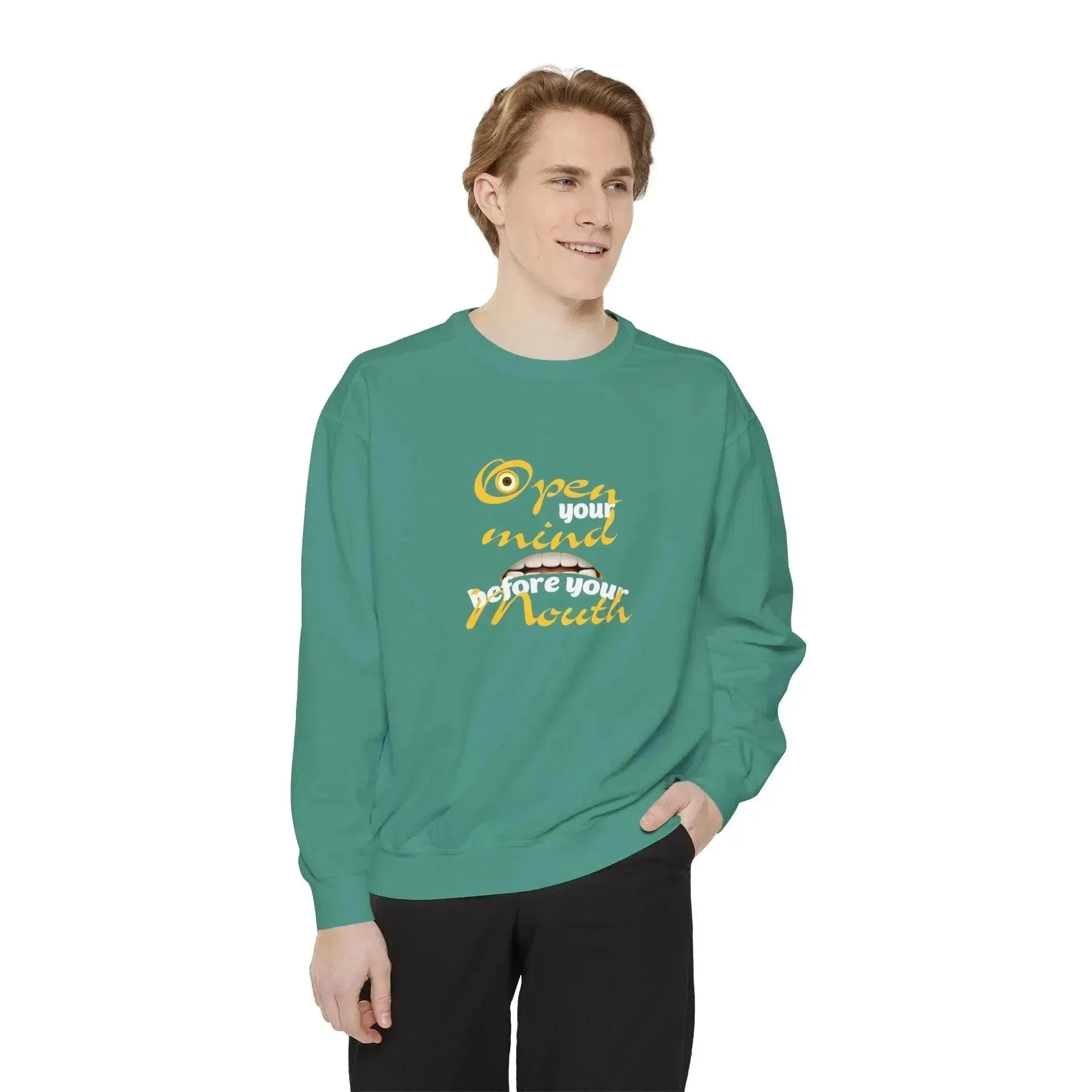 Minion Mouth and Eye Unisex Garment Dyed Sweatshirt
