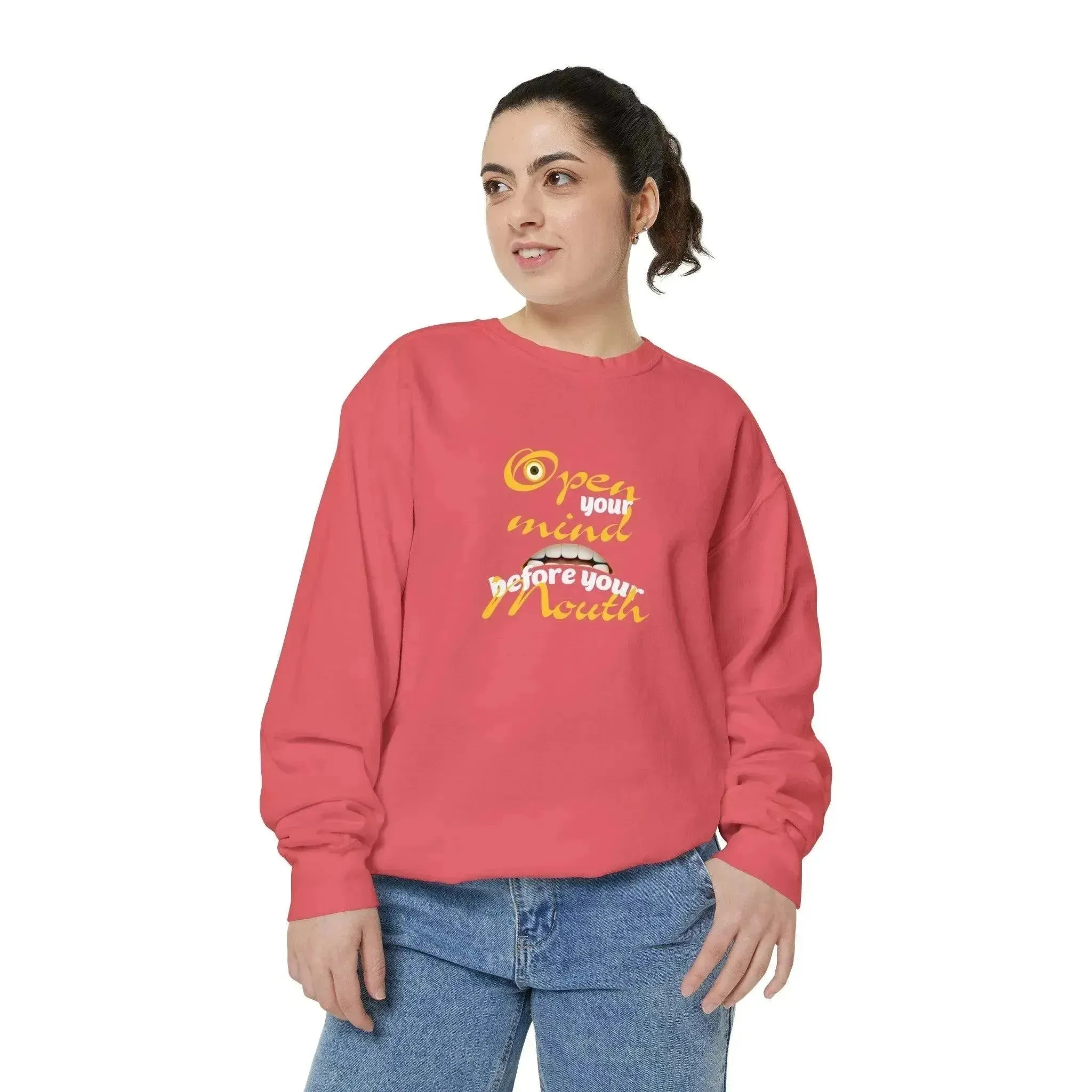 Minion Mouth and Eye Unisex Garment Dyed Sweatshirt