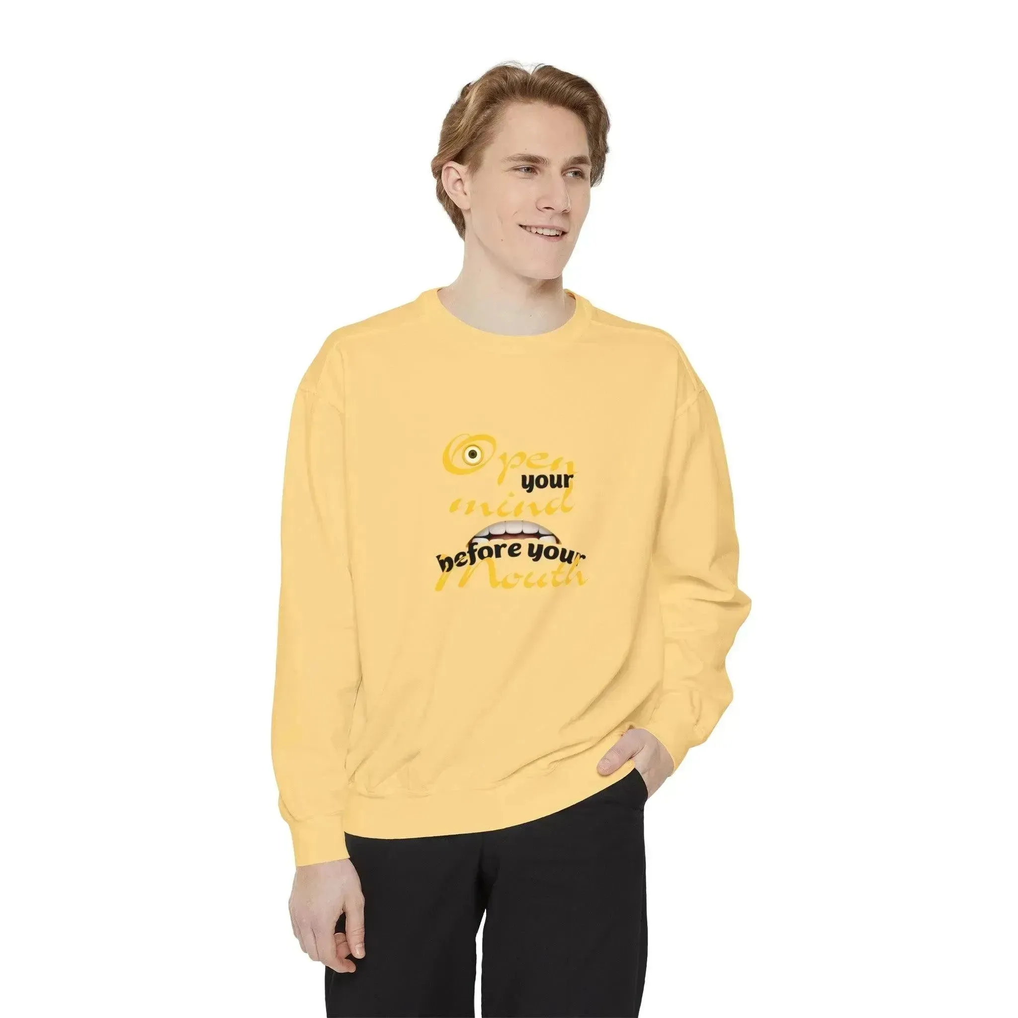 Minion Mouth and Eye Unisex Garment Dyed Sweatshirt