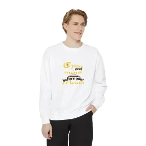 Minion Mouth and Eye Unisex Garment Dyed Sweatshirt