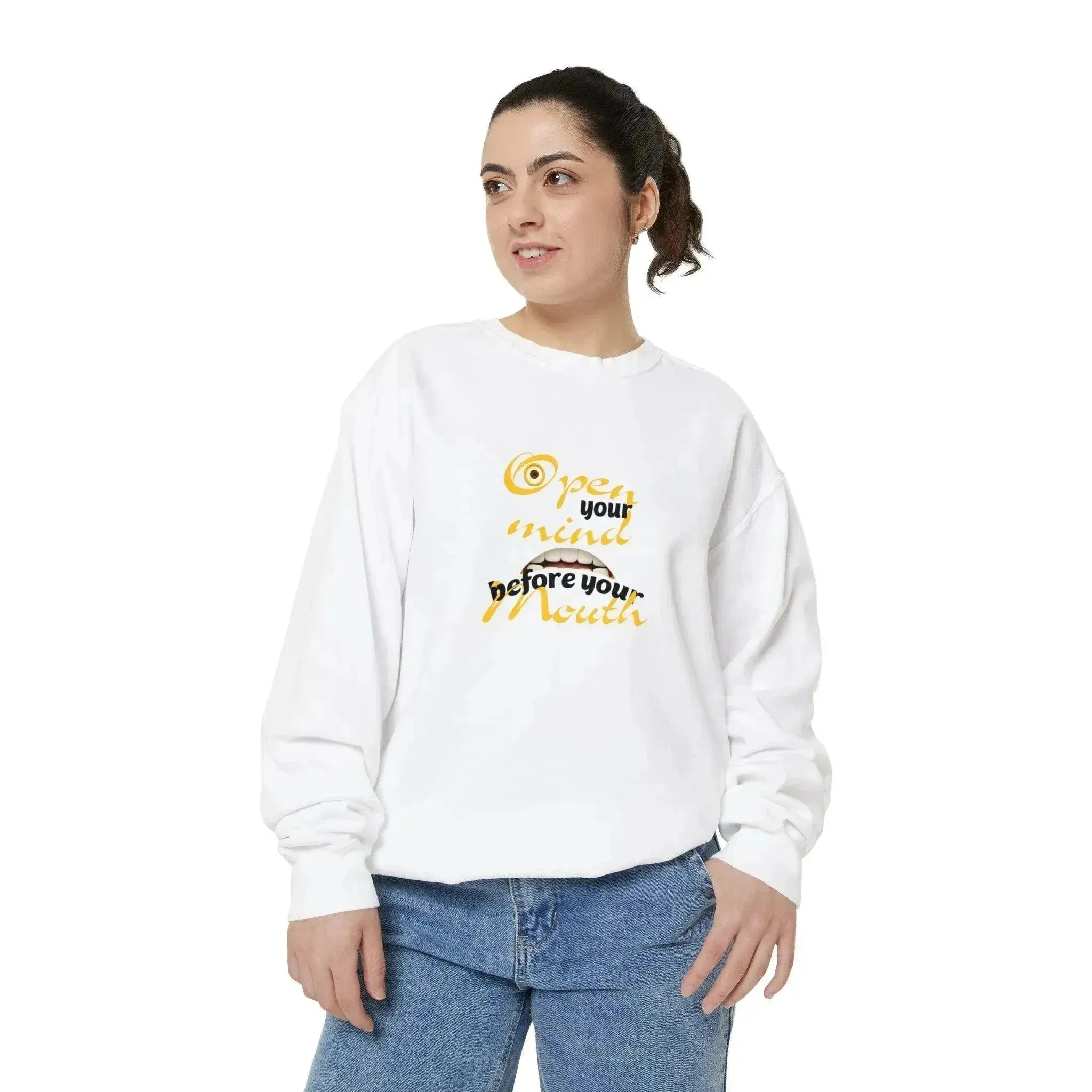 Minion Mouth and Eye Unisex Garment Dyed Sweatshirt