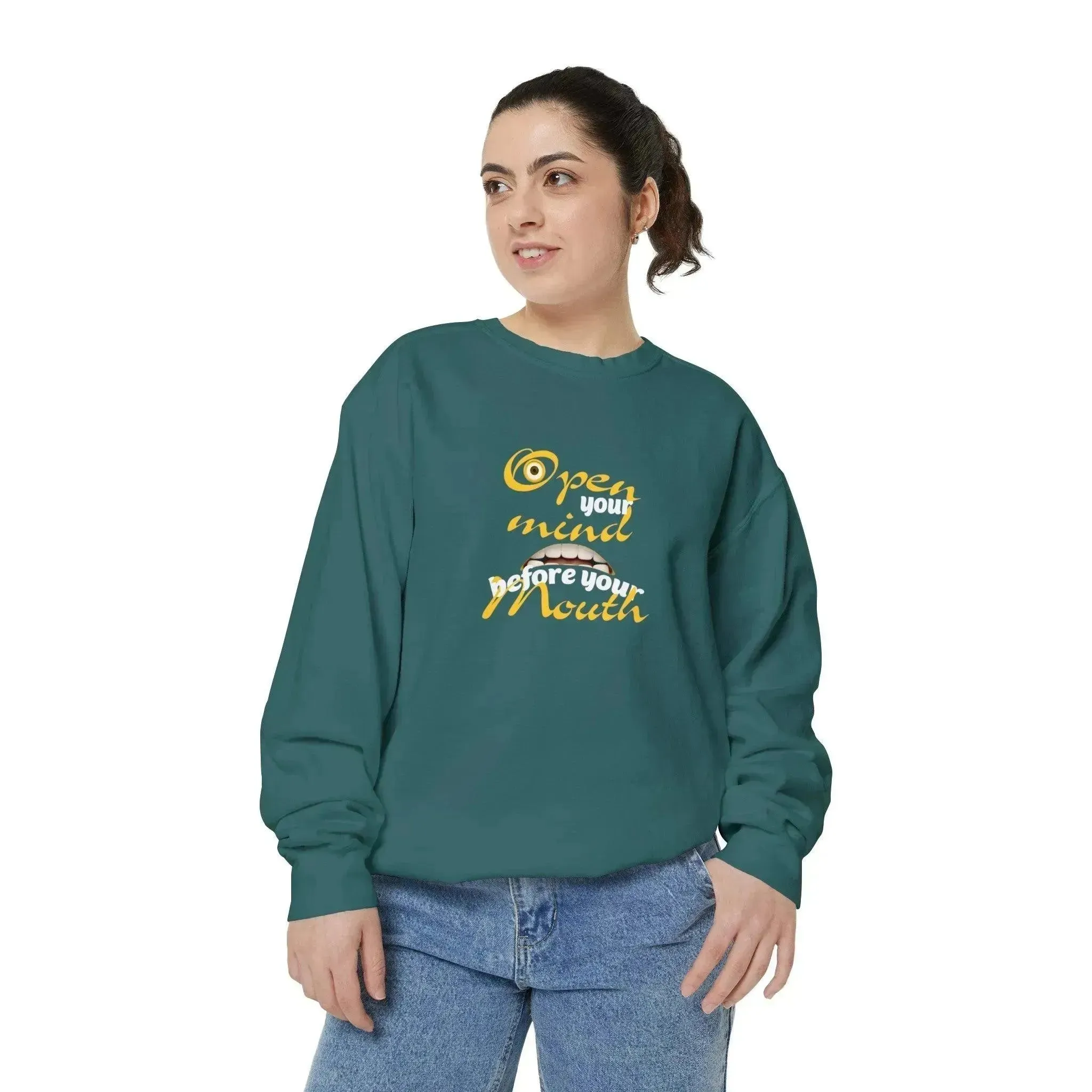 Minion Mouth and Eye Unisex Garment Dyed Sweatshirt