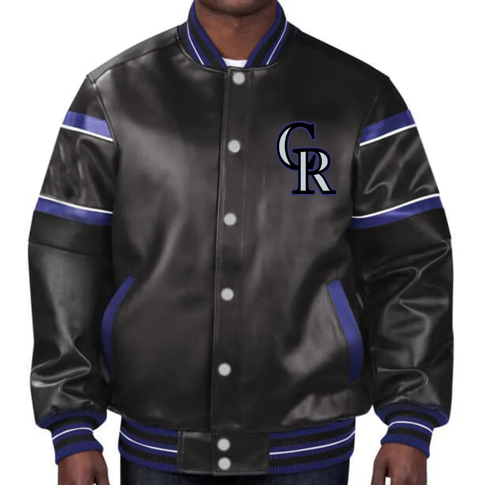 MLB Colorado Rockies Leather Jacket For Men and Women