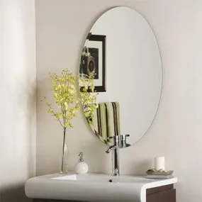 NAKODA FASHION Self Adhesive Plastic Oval Mirror for Wall Stickers (30x20) cm Frameless Flexible Mirror for Bathroom | Bedroom | Living Room Mirror Wall Decor