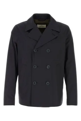 Navy blue cotton trench coat