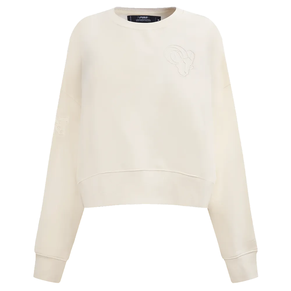 NFL LOS ANGELES RAMS NEUTRAL WOMEN'S FLC CREWNECK (EGGSHELL)