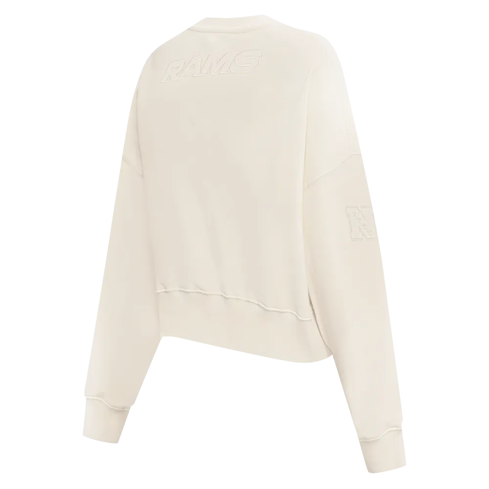 NFL LOS ANGELES RAMS NEUTRAL WOMEN'S FLC CREWNECK (EGGSHELL)