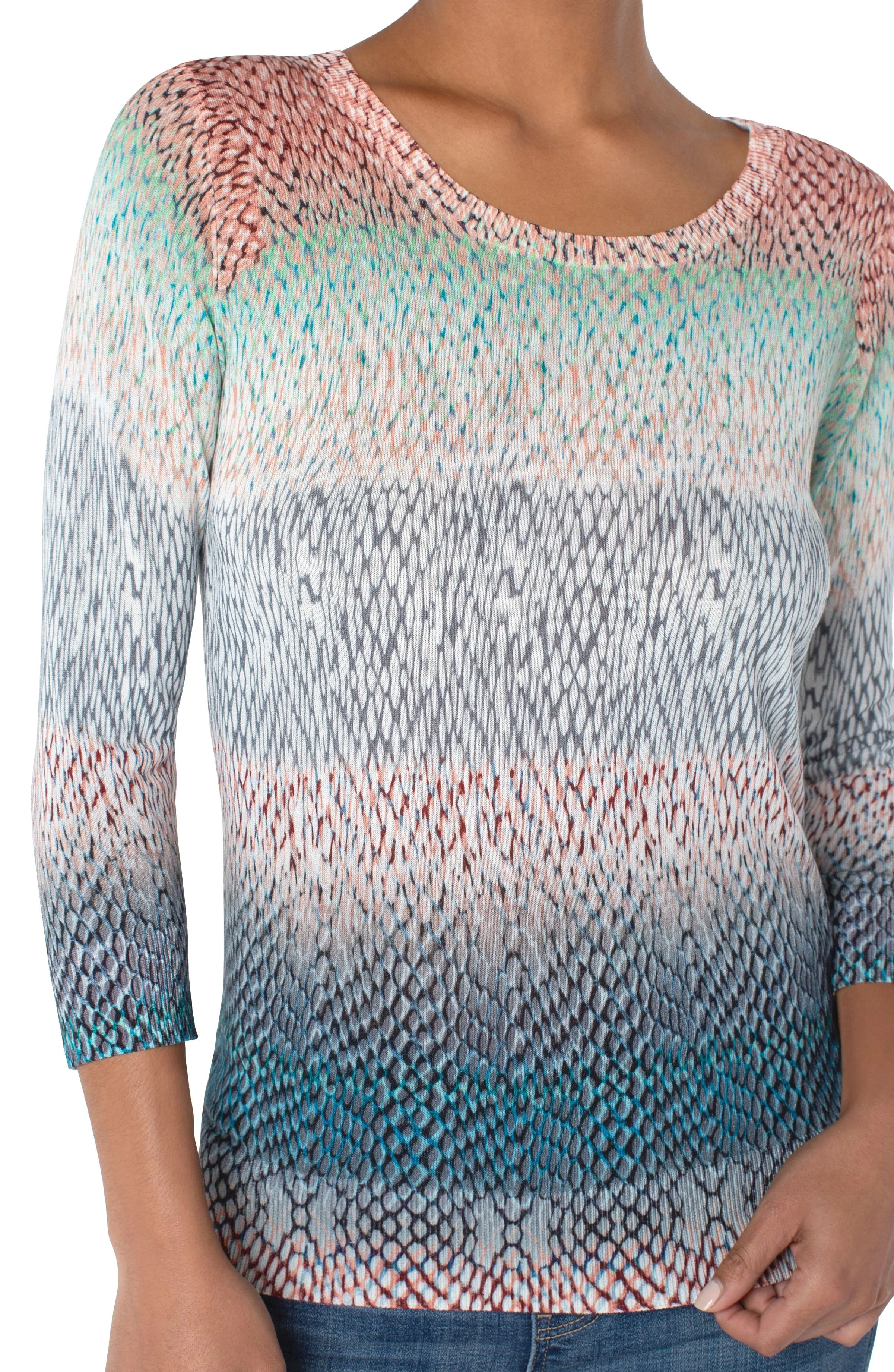 Ombre Python Print Sweater