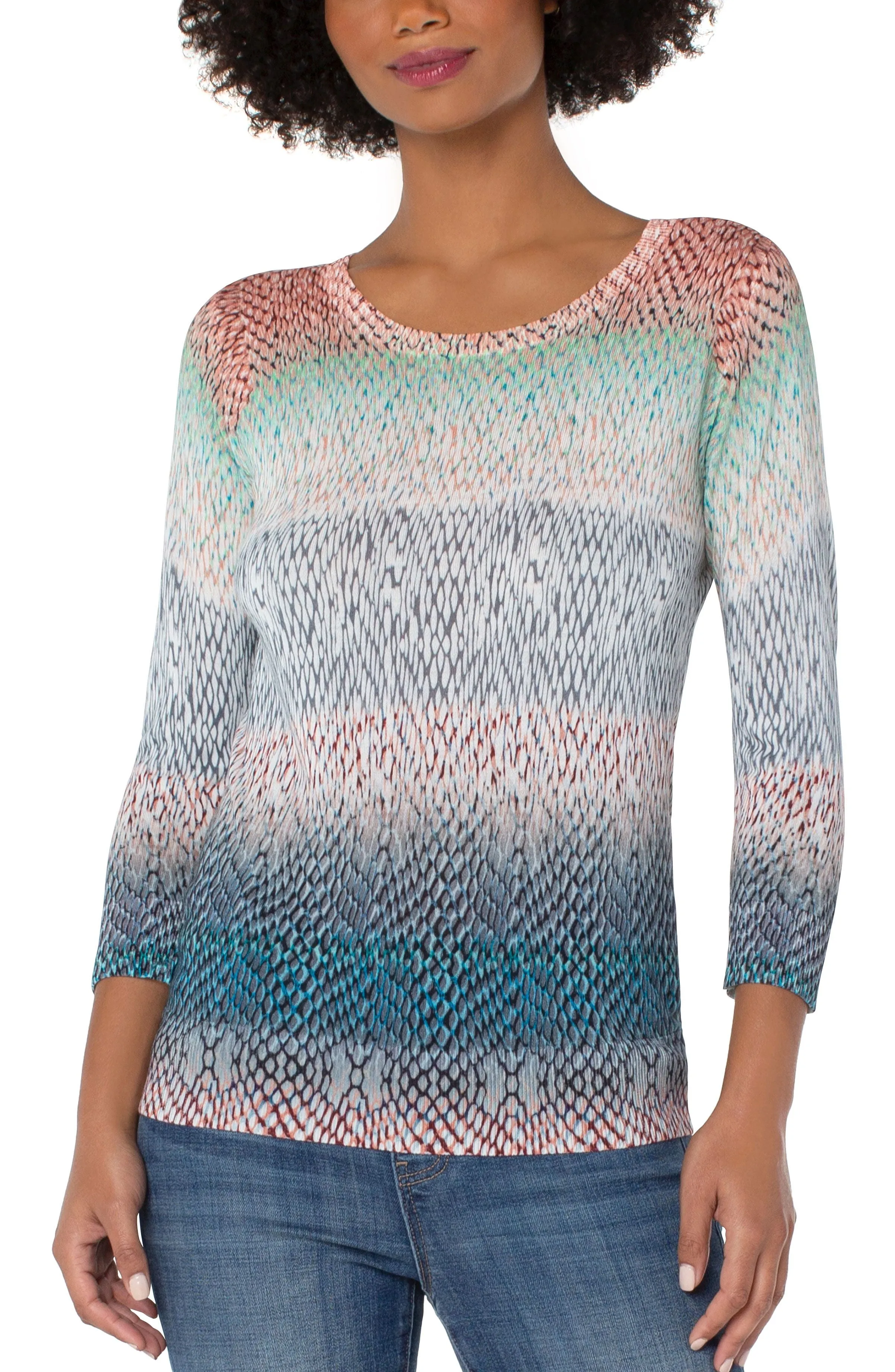 Ombre Python Print Sweater
