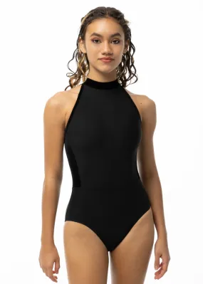 ON SALE Stardust Velvet High Neck Tank Leotard (Black)