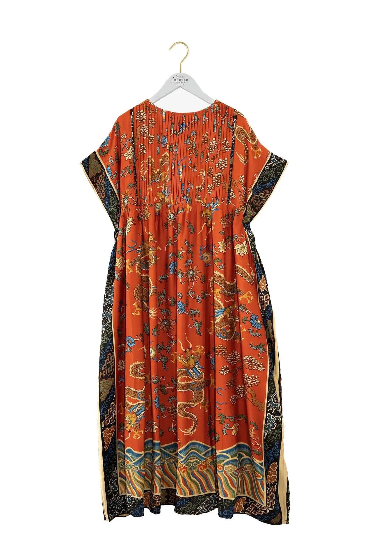 One Hundred Stars Dragon Rust Pleat Dress