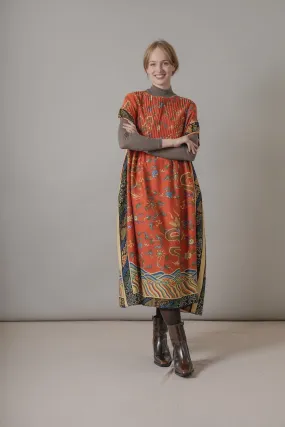 One Hundred Stars Dragon Rust Pleat Dress