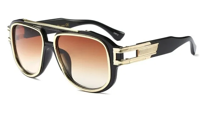 Oversized Square Sunglasses Men Women Metal Thick Frame Brand Glasses Designer Fashion Male Female