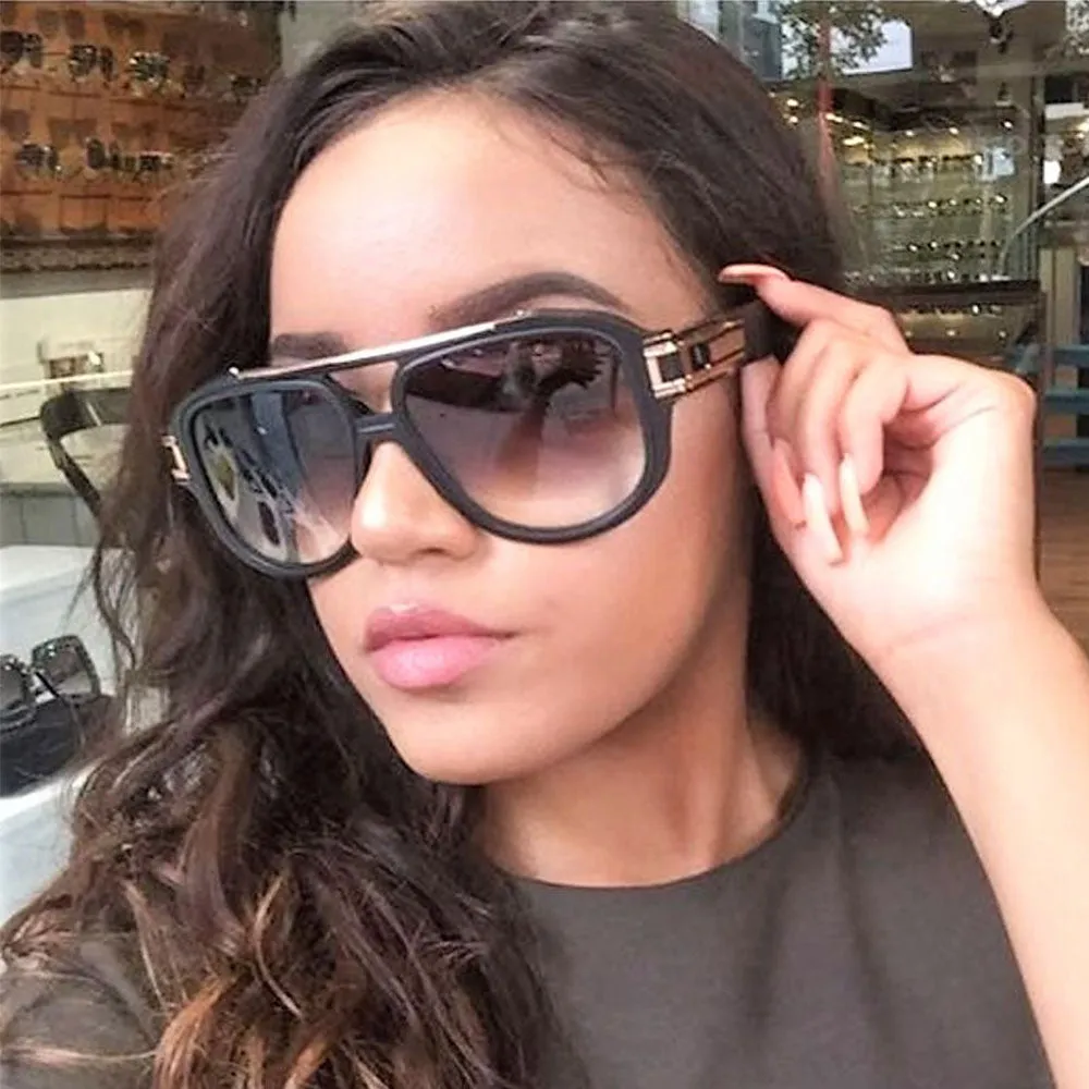Oversized Square Sunglasses Men Women Metal Thick Frame Brand Glasses Designer Fashion Male Female