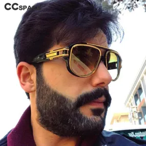 Oversized Square Sunglasses Men Women Metal Thick Frame Brand Glasses Designer Fashion Male Female