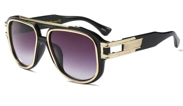Oversized Square Sunglasses Men Women Metal Thick Frame Brand Glasses Designer Fashion Male Female