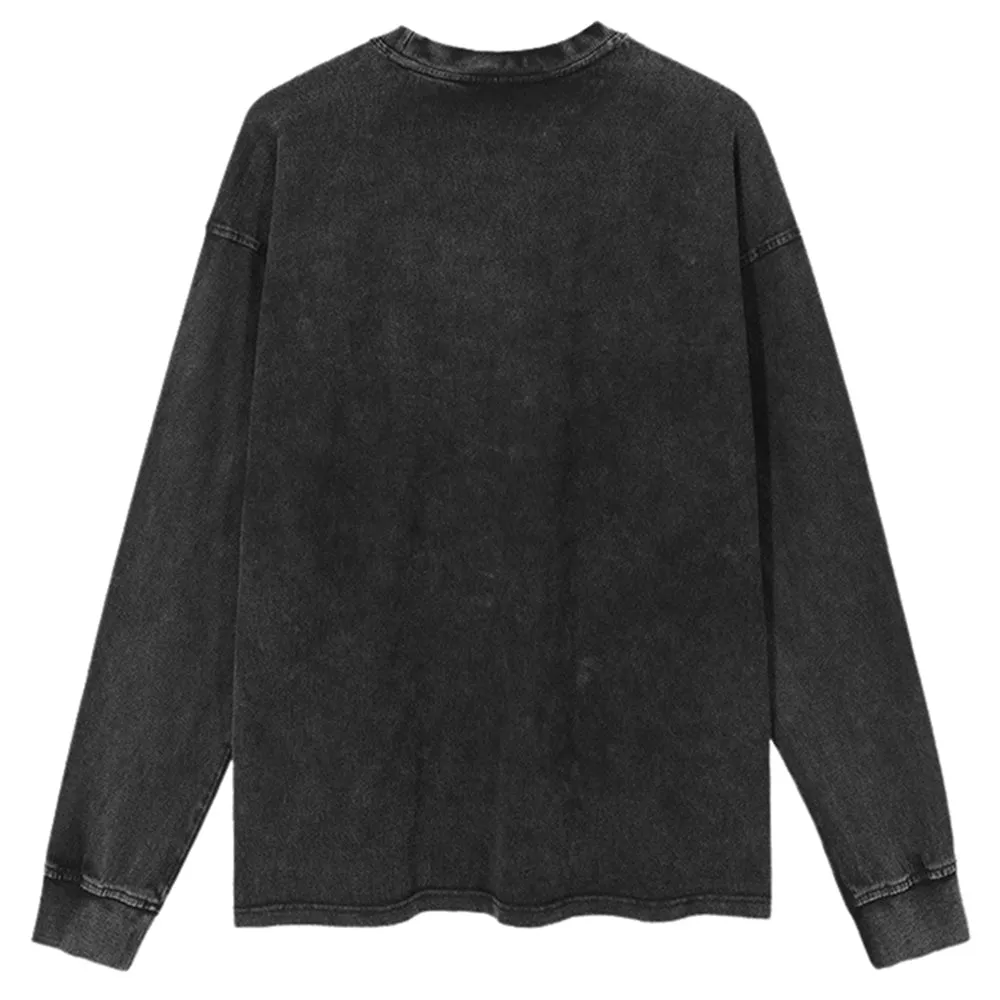 Oversized Vintage Washed Gothic Grunge Graphic Sweatshirt