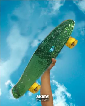 PENNYBOARD PATINETA COMPLETA BLAZER VERDE METALICA CON LUZ LED