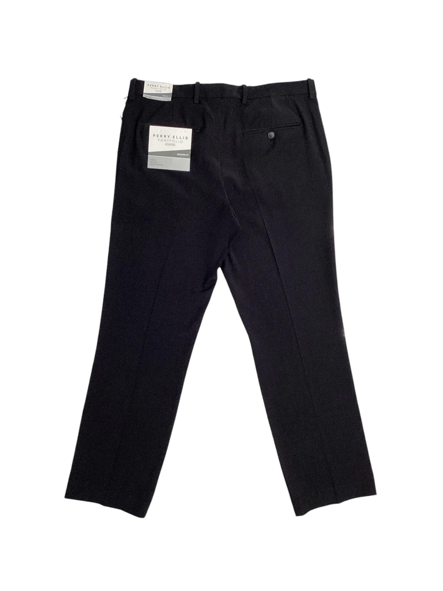 Perry Ellis Portfolio Mens Modern fit Dress Pants 38 / 32 Grey Stretch