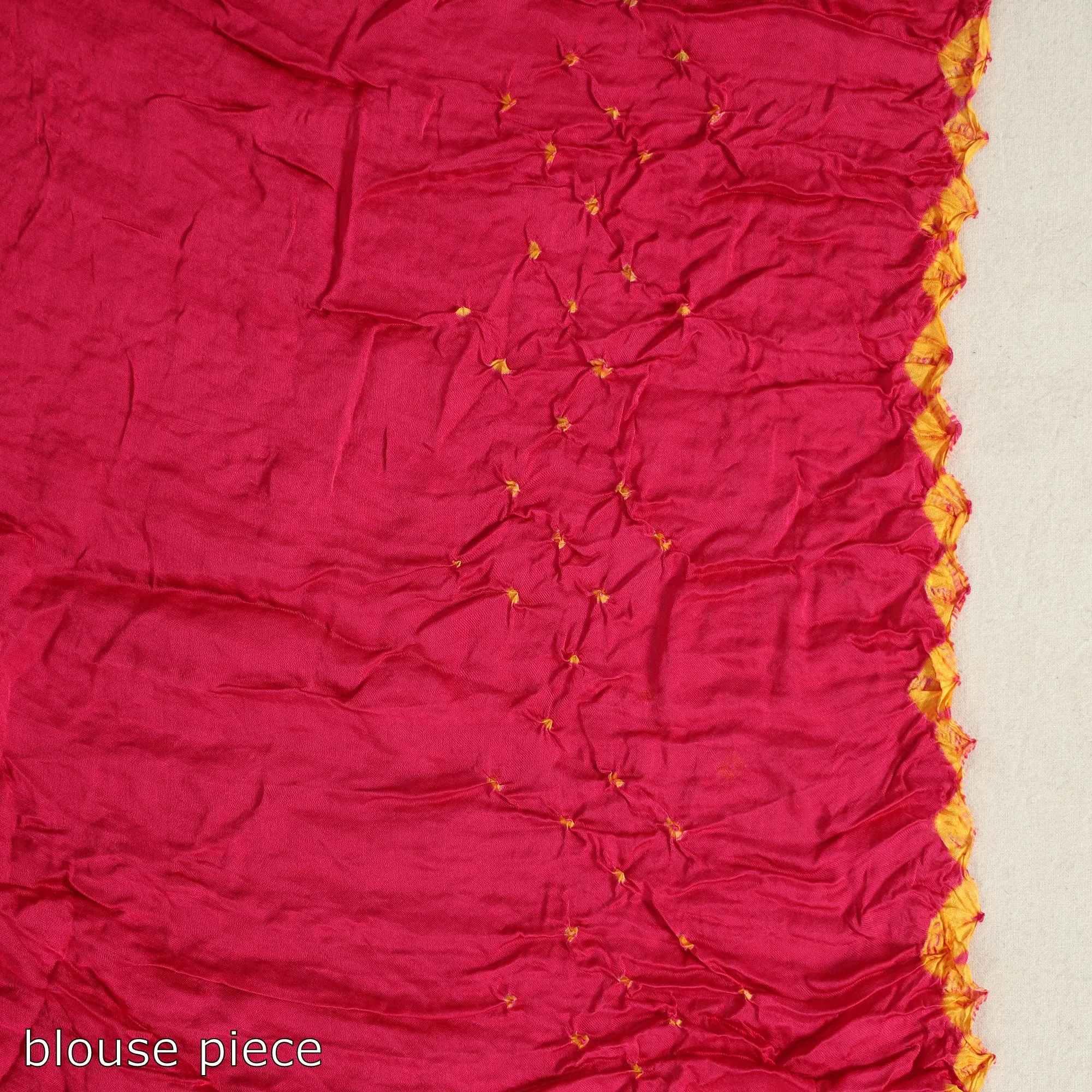 Pink - Kutch Tie-Dye Modal Silk Bandhani Saree with Zari Border 67