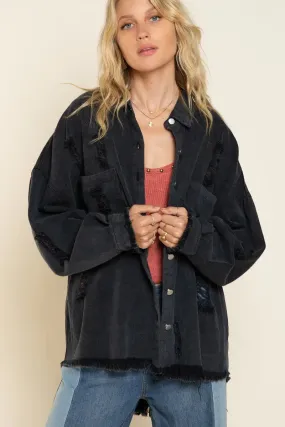 Pol Clothing Inc. Autumn Nights Jacket – Oversized, Distressed & Effortlessly Cool