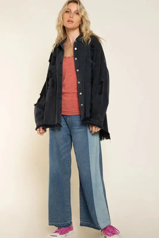 Pol Clothing Inc. Autumn Nights Jacket – Oversized, Distressed & Effortlessly Cool