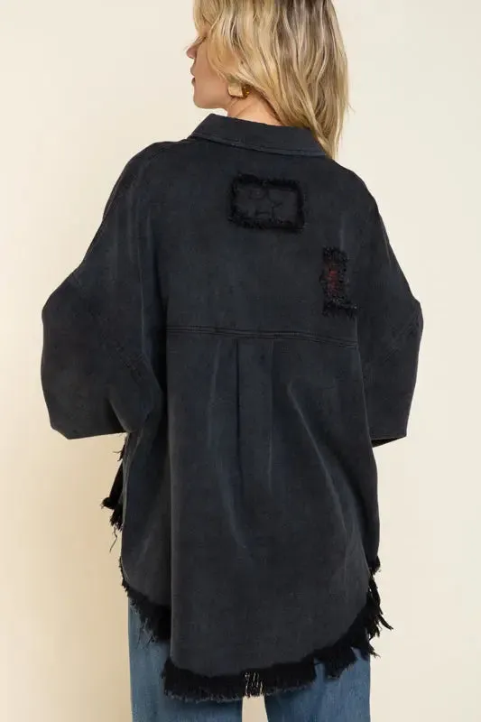 Pol Clothing Inc. Autumn Nights Jacket – Oversized, Distressed & Effortlessly Cool