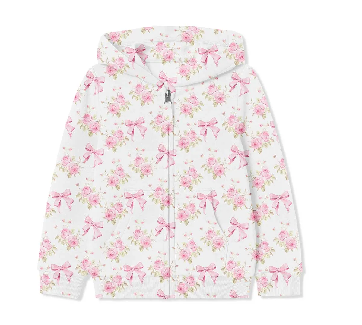 [Pre Sale] Whimsical & Wild Ribbons & Roses - Kids Zip Up Hoodie Sweatshirt (EST SHIP LATE MARCH)