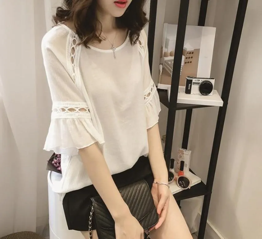 Quarter Sleeve Blouse with Cut Out Details