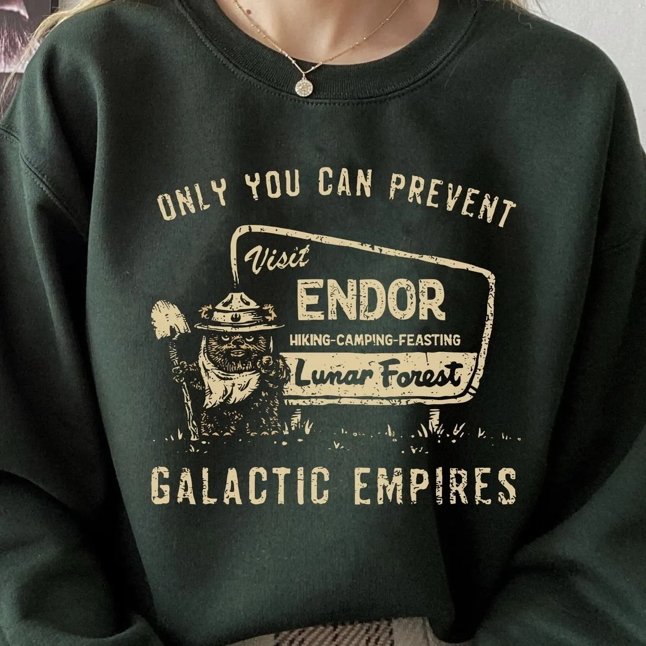 "Ewok Endor National Park Protect Our Forest" Matching Couple Hoodies - Personalized Matching Sweatshirts For Couples