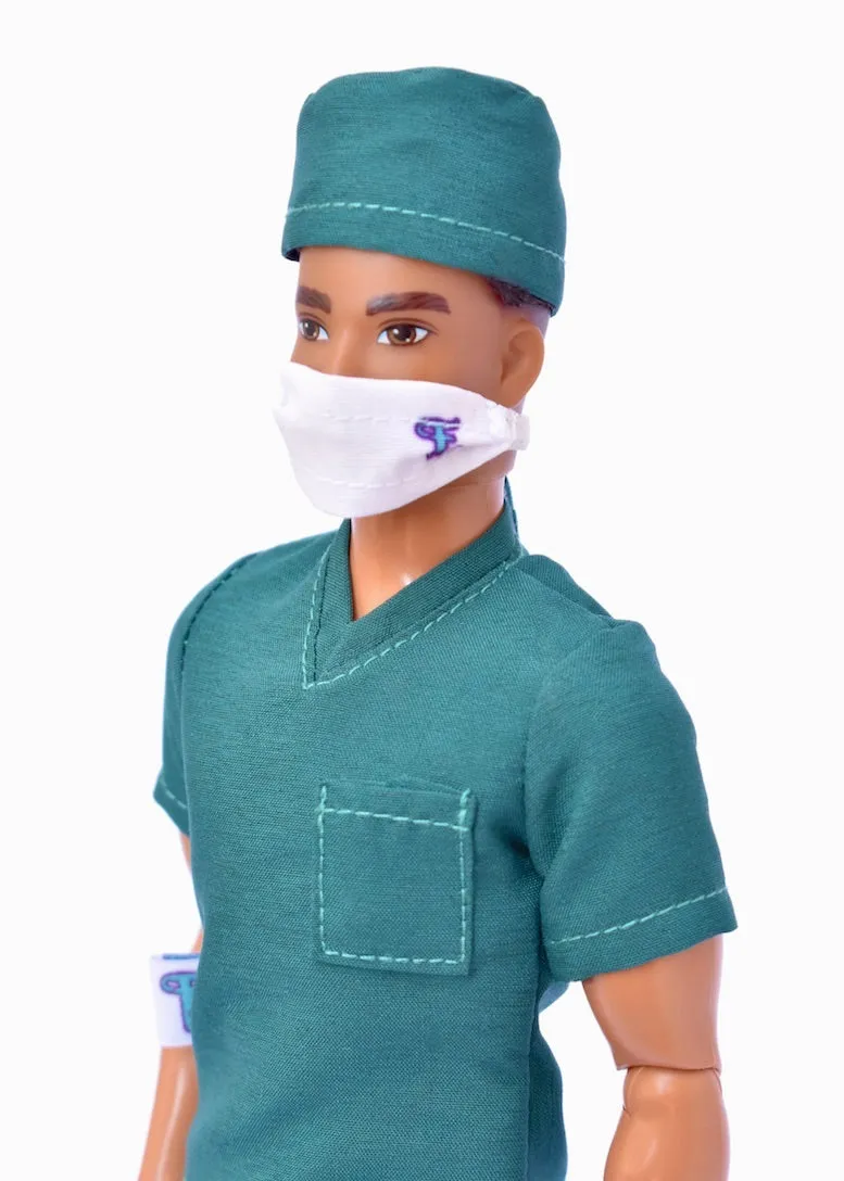 "NEW" SURGEON IN CHARGE Male Doll Scrubs Set Fashion Pack