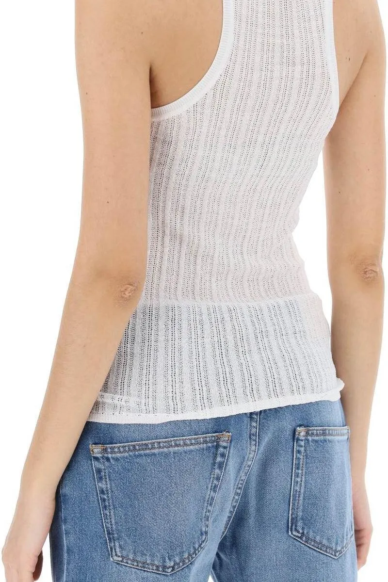 "PERFORATED KNIT TOP