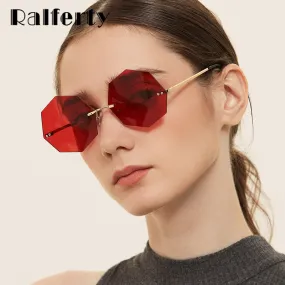 Ralferty Women's Steampunk Polygon Sunglasses WK005