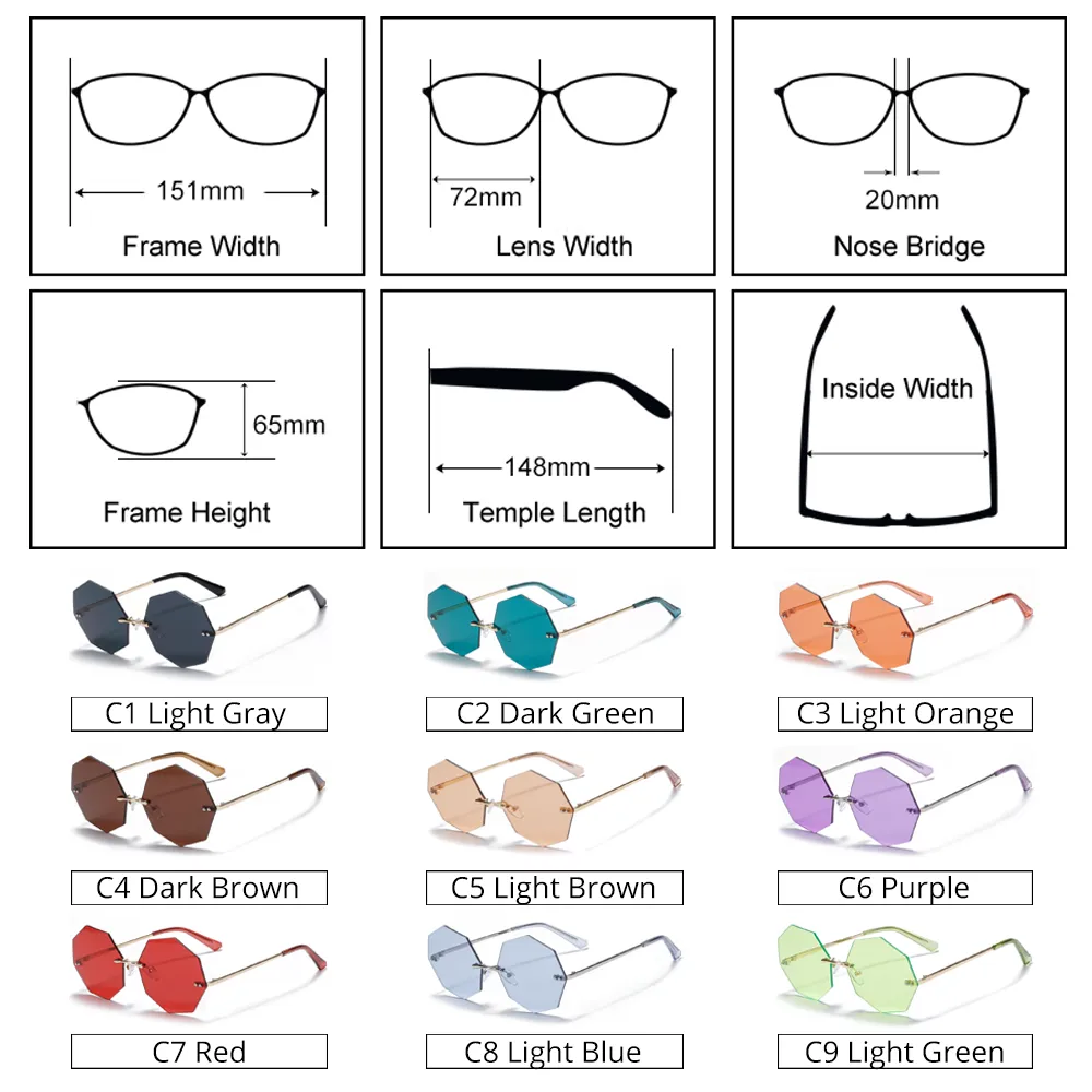 Ralferty Women's Steampunk Polygon Sunglasses WK005