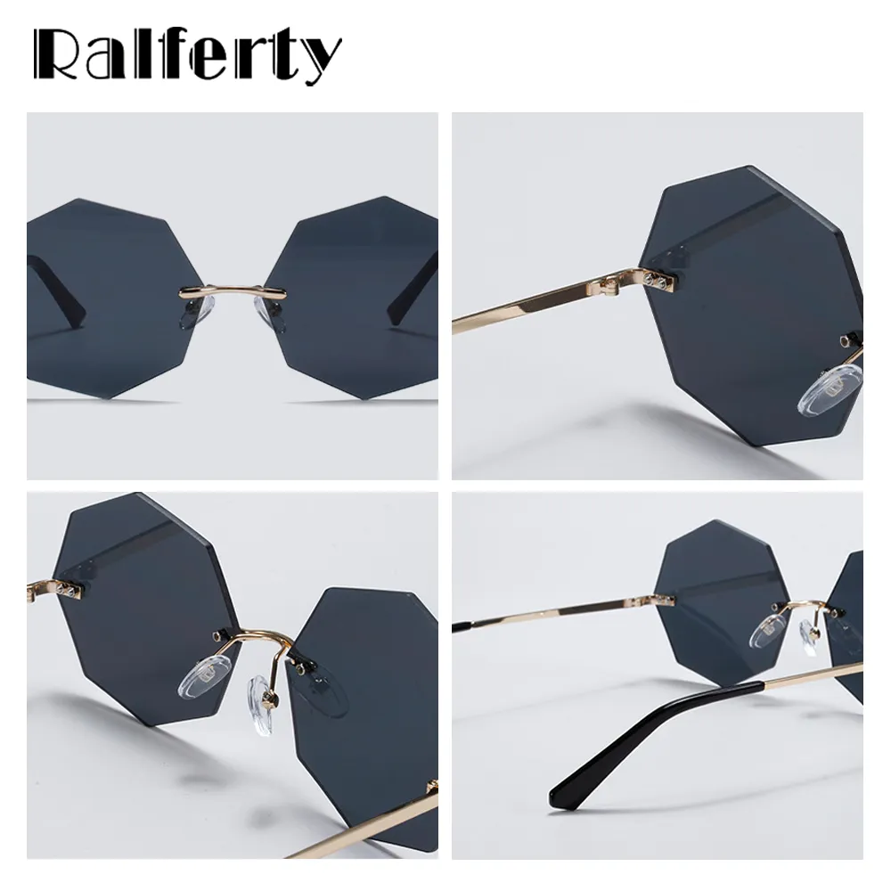 Ralferty Women's Steampunk Polygon Sunglasses WK005