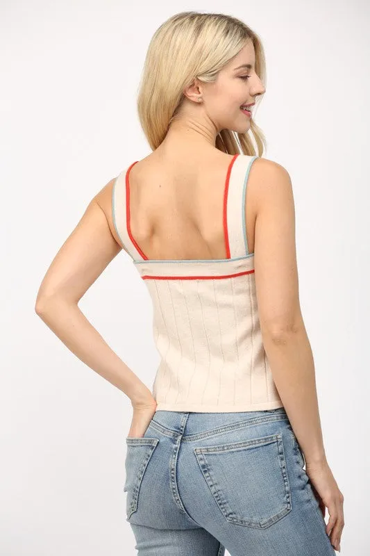 Rib-Knit Sweater Tank Top