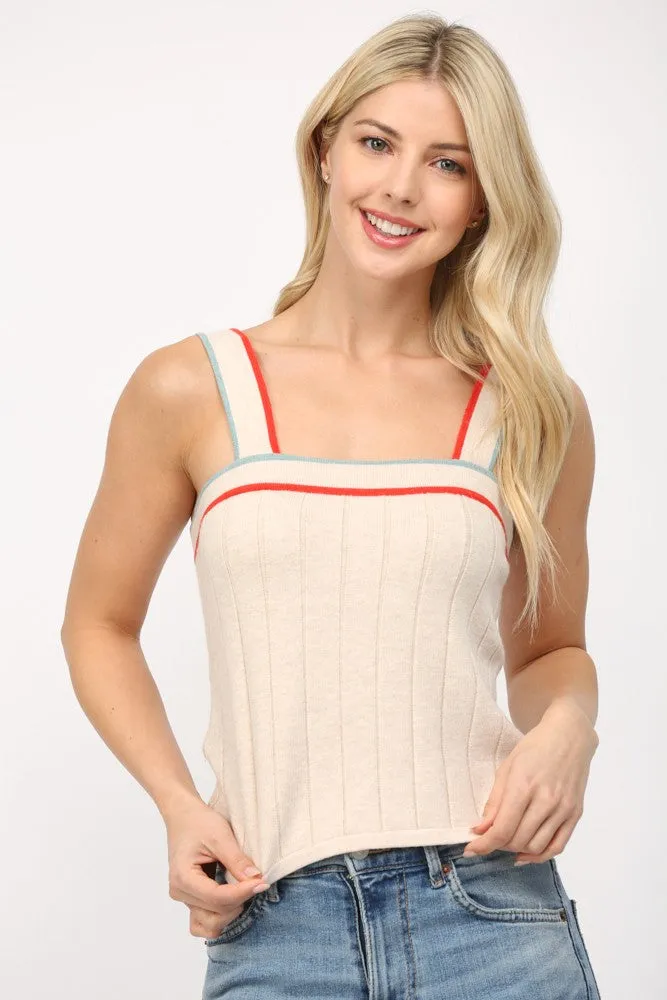 Rib-Knit Sweater Tank Top