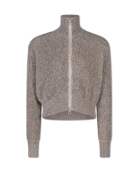 Ribbed Knit Zip Up Sweater