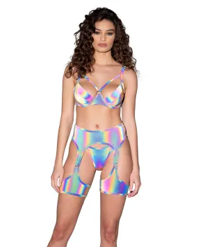Roma Reflective Bra with Underwire - Rave & Festival Wear