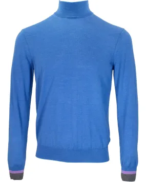 RONALD MERINO TURTLENECK SWEATER IN NEBULAS BLUE