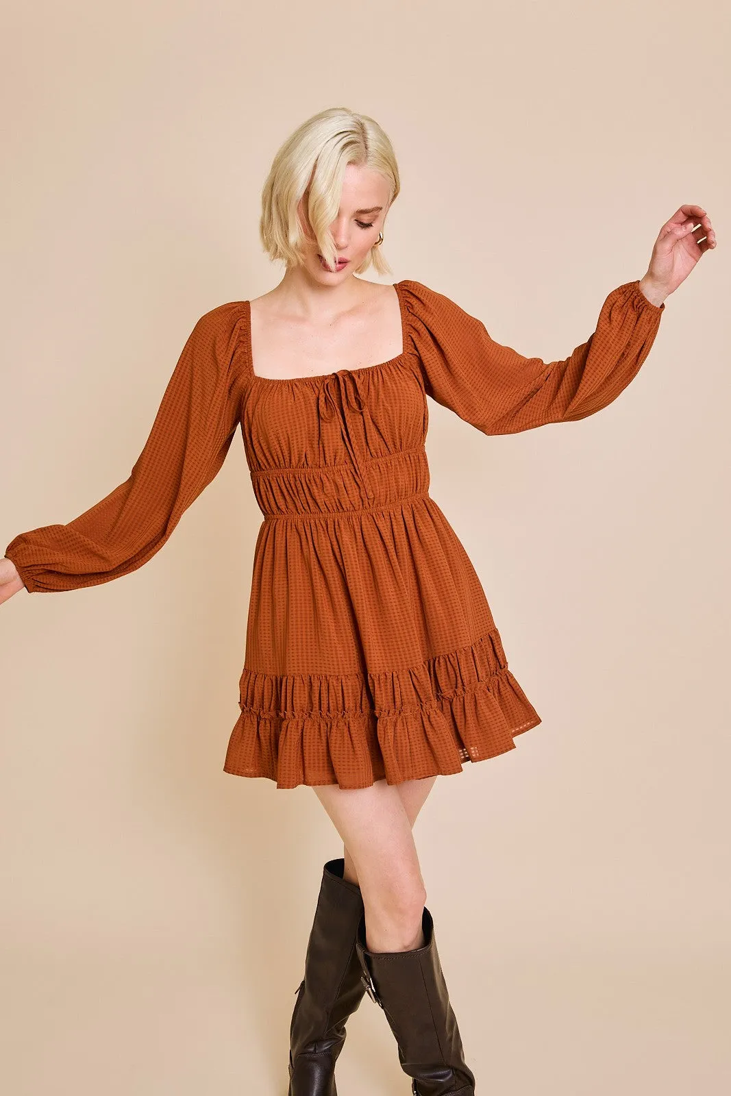 Rust Babydoll Dress