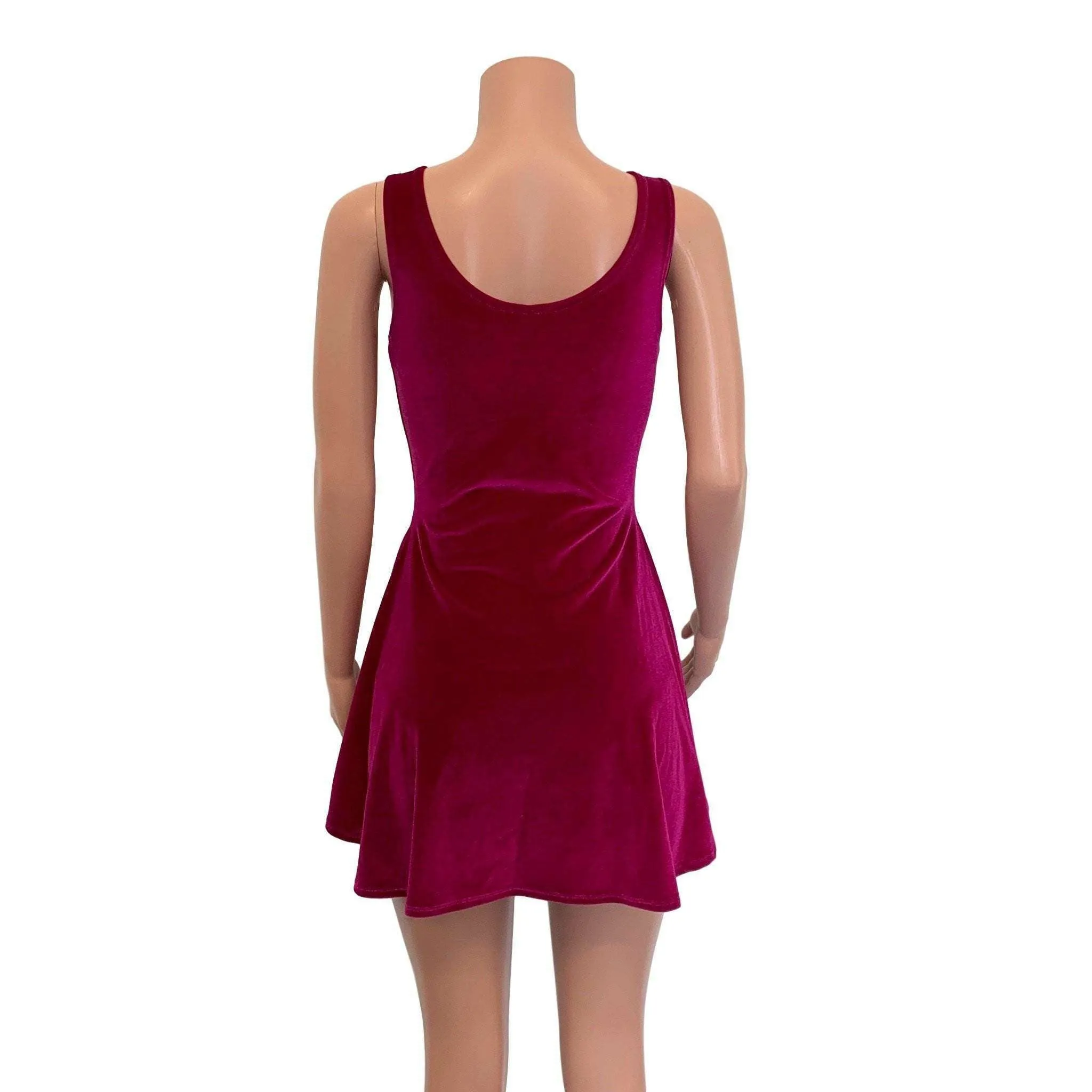 SALE - MEDIUM Lace-Up Open-Front Dress - Fuchsia Pink Velvet