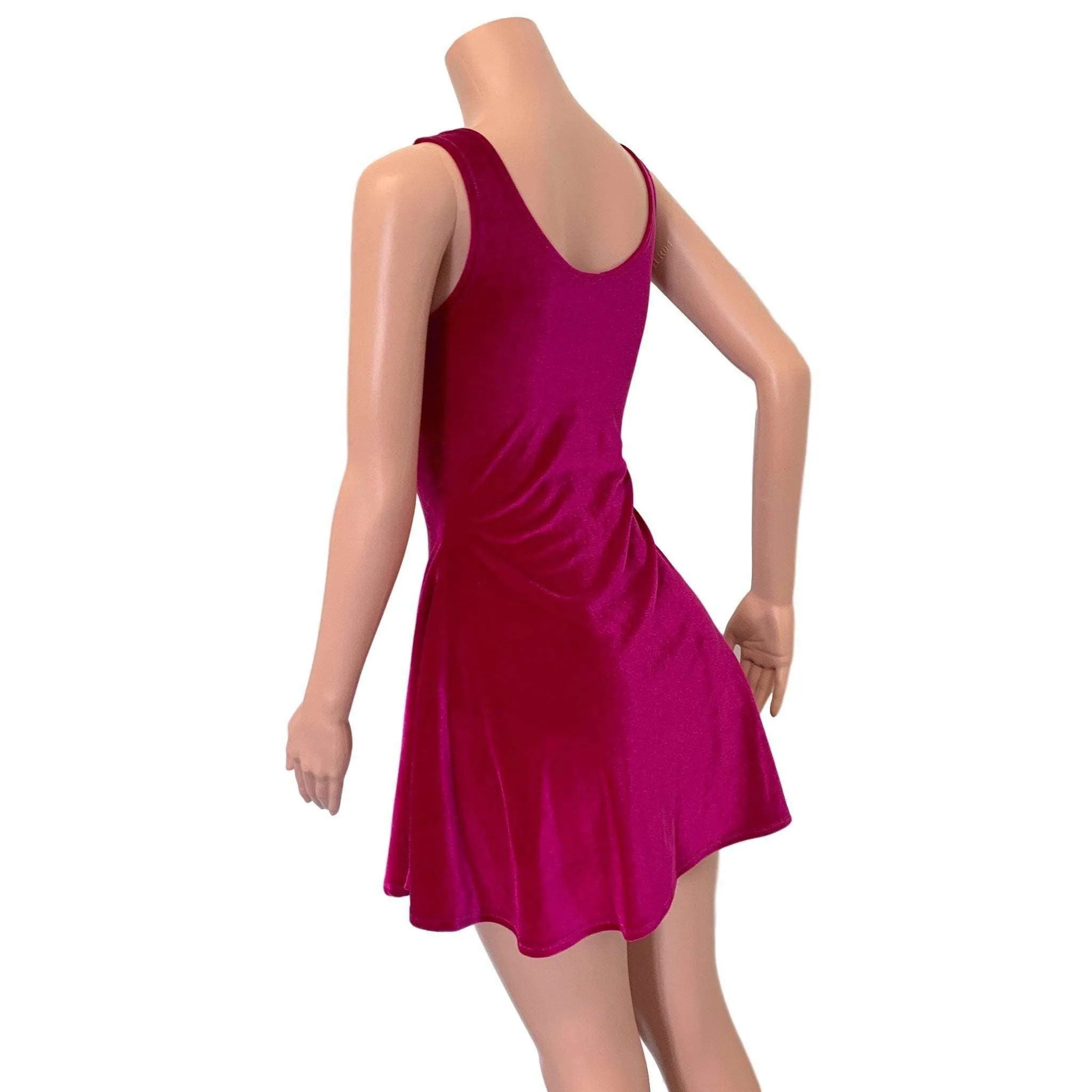 SALE - MEDIUM Lace-Up Open-Front Dress - Fuchsia Pink Velvet