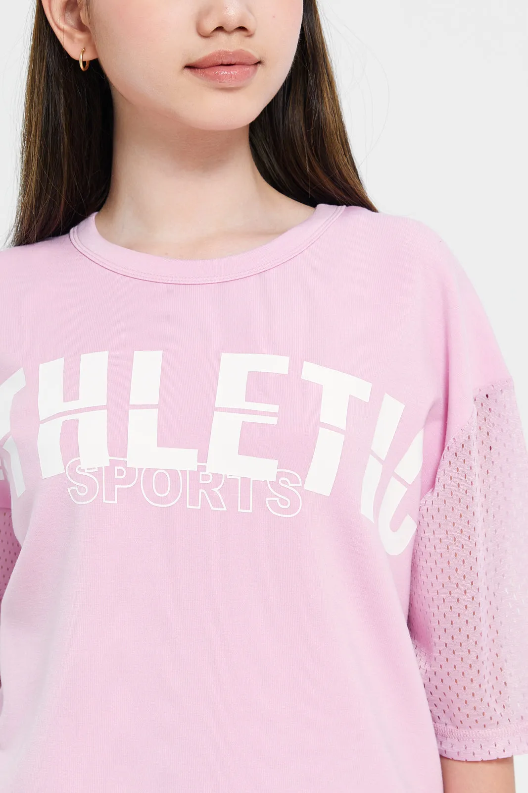 Senior Girls Purple Printed Top