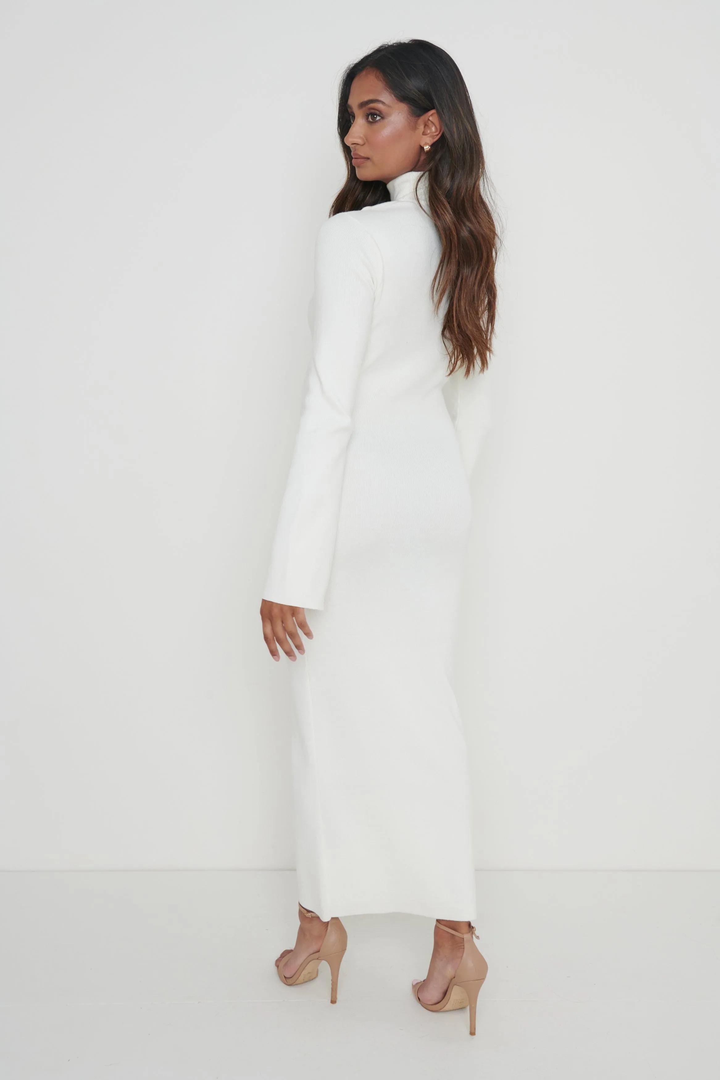 Shani Cut Out Knit Dress - Cream