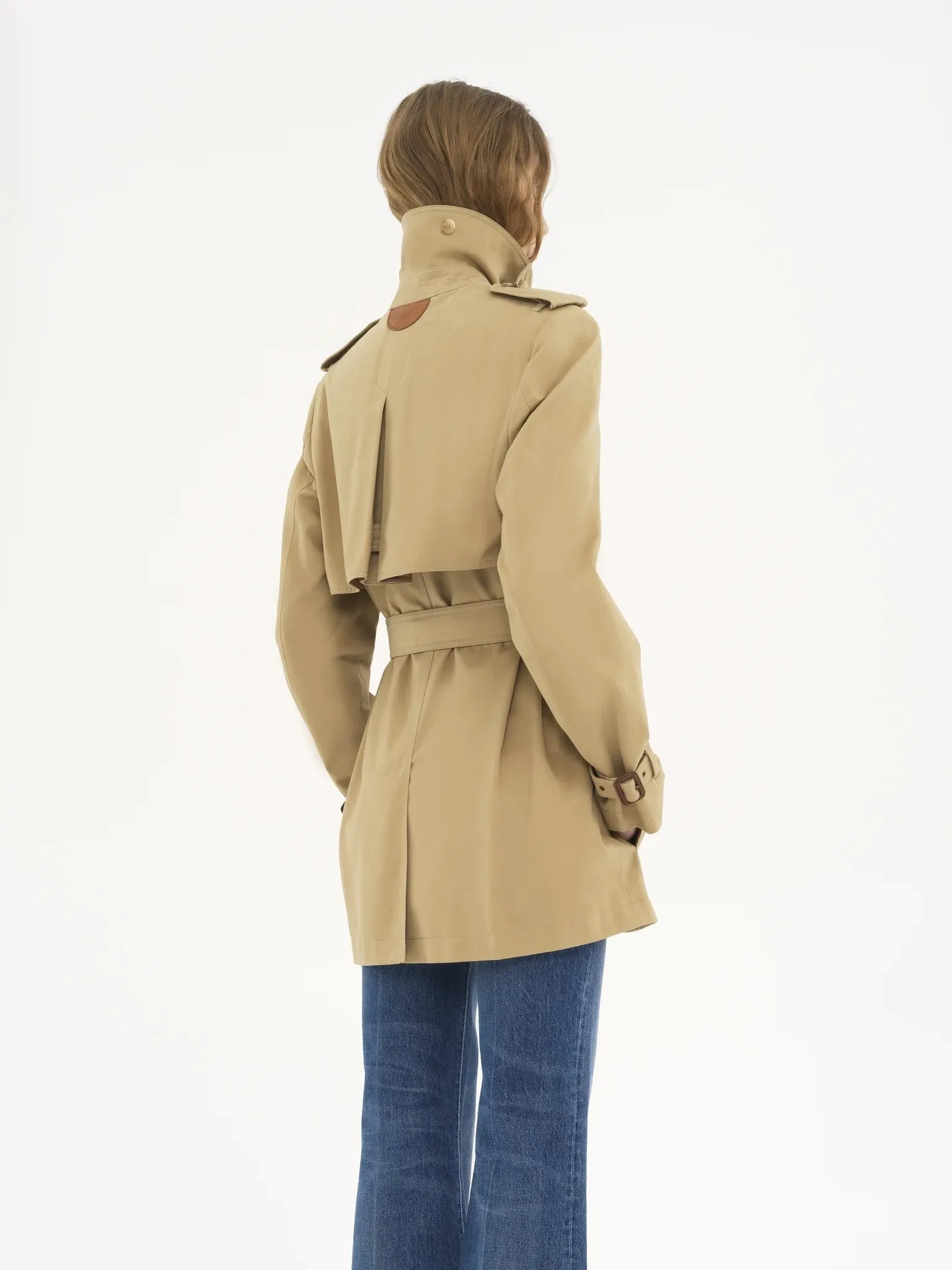 Short Cotton Trench Coat