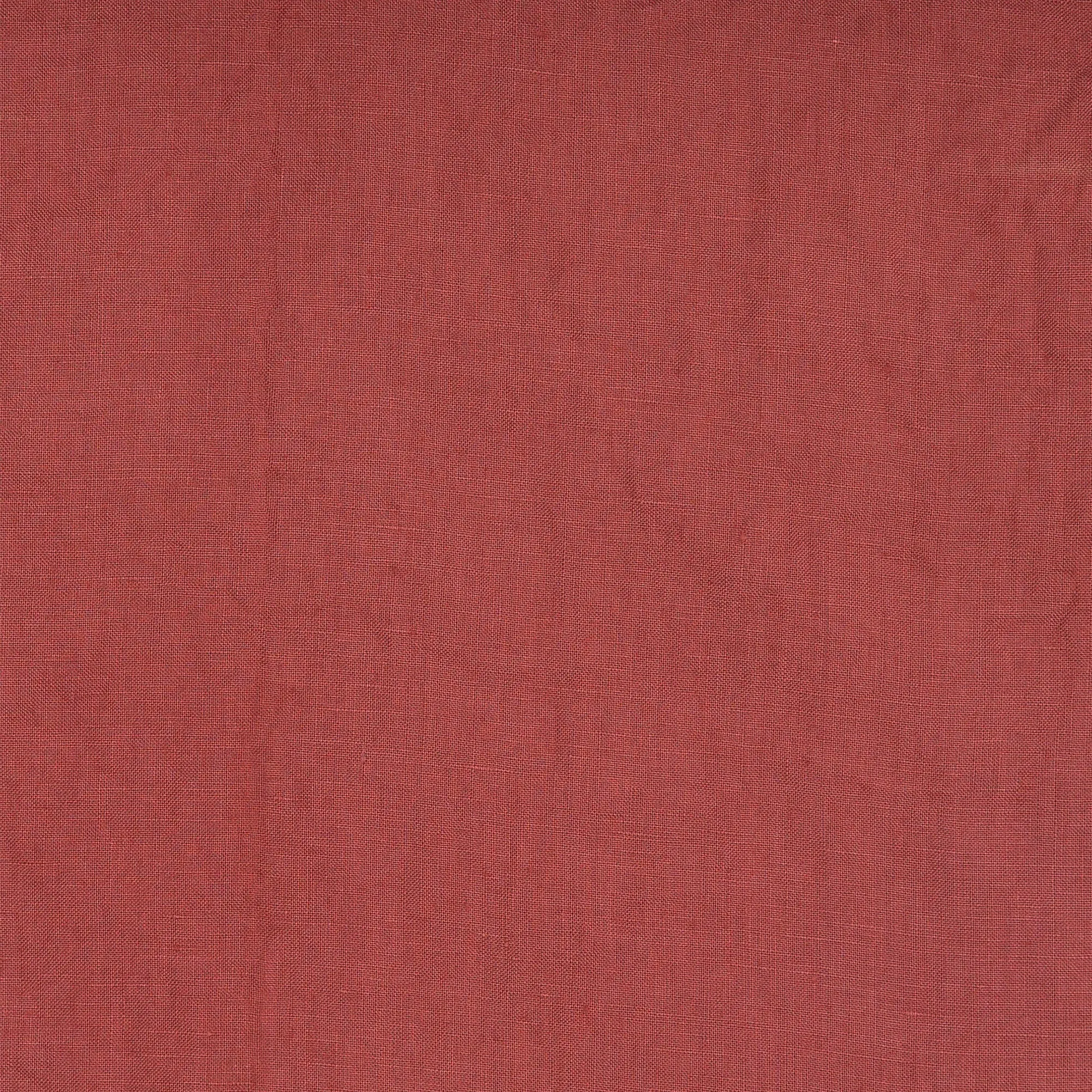 Short red brick linen nightie with straps - Mariane