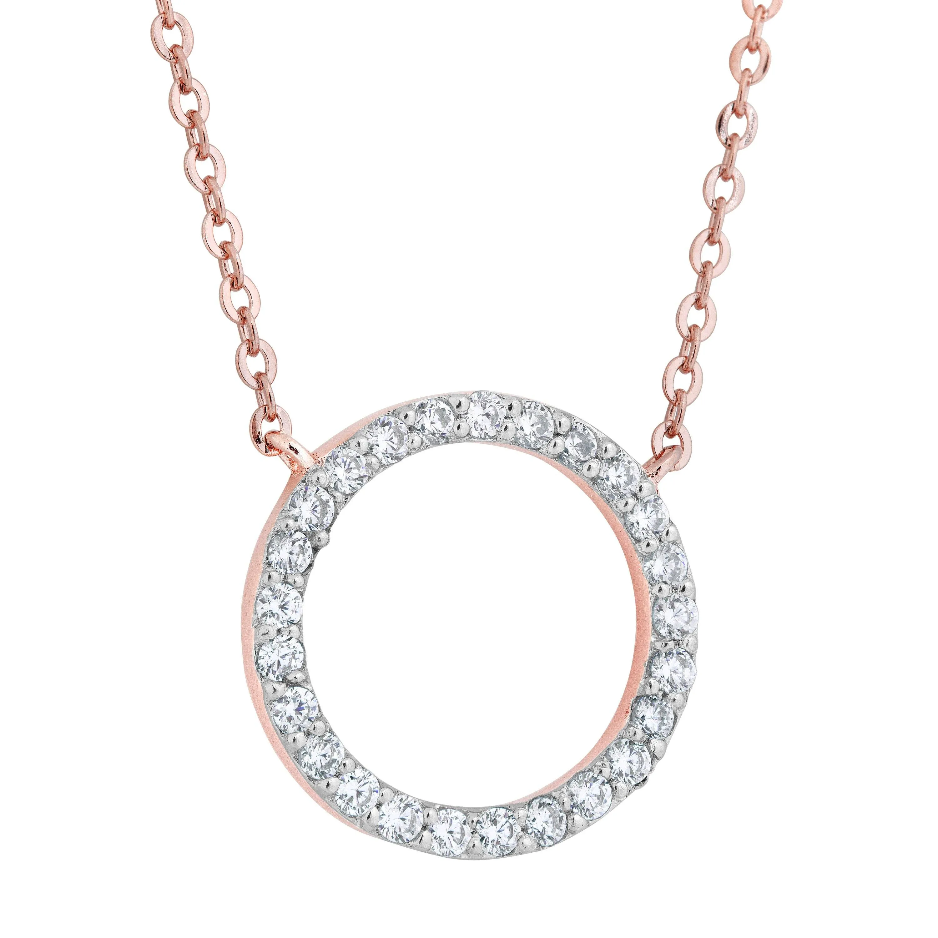 Silver Circle Necklace - BJSESP404RP