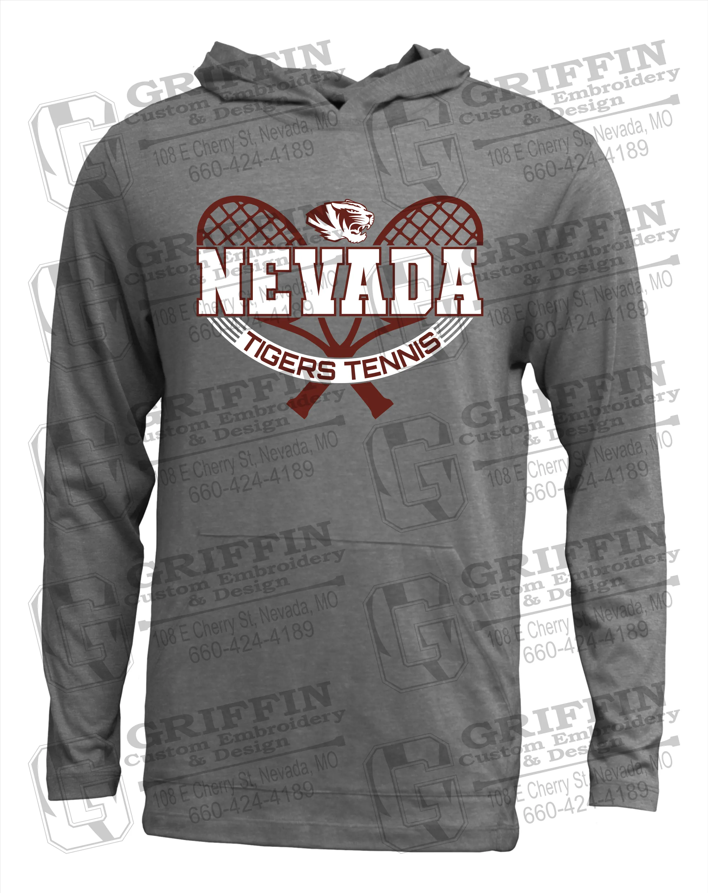 Soft-Tek T-Shirt Hoodie - Tennis - Nevada Tigers 21-Y