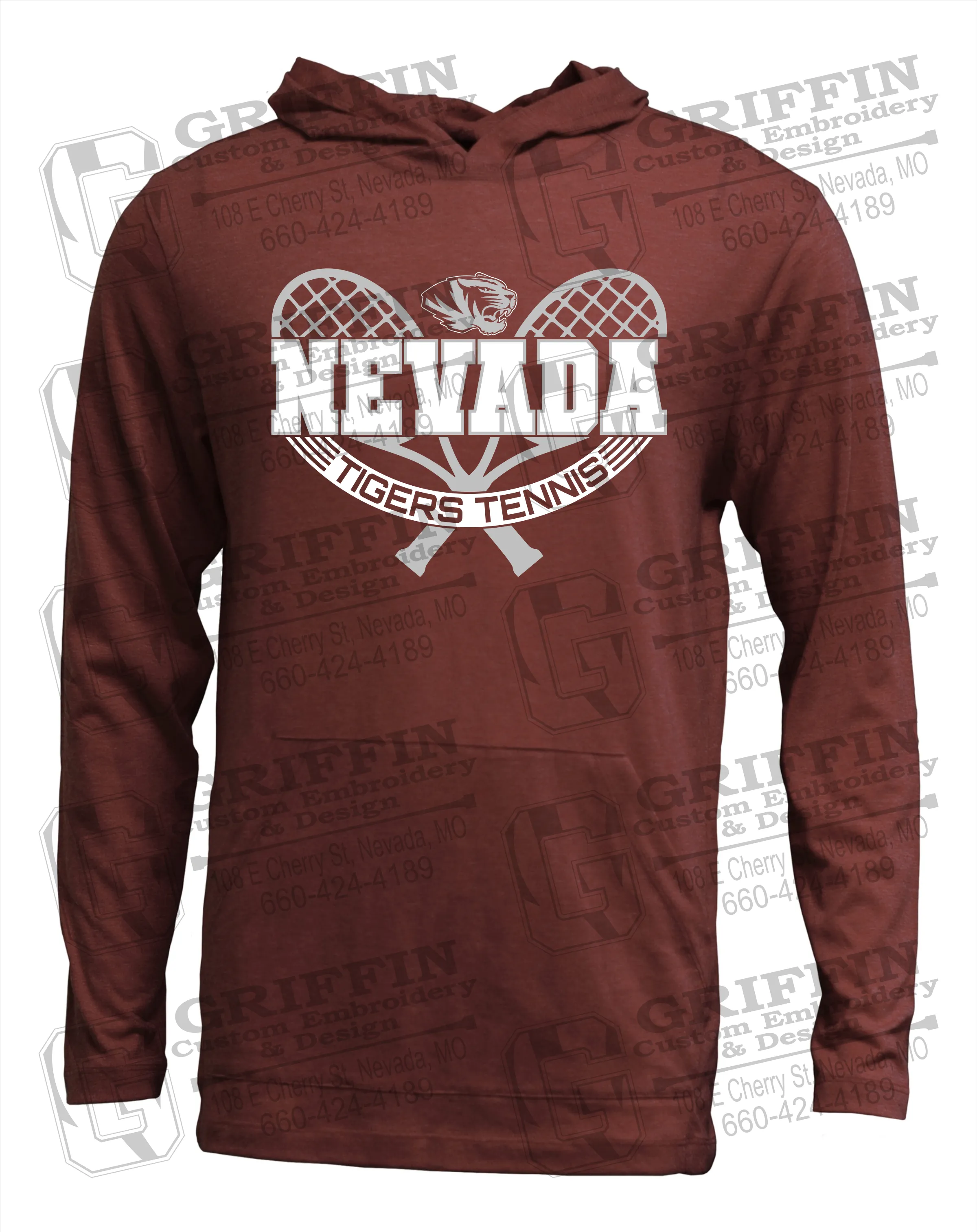 Soft-Tek T-Shirt Hoodie - Tennis - Nevada Tigers 21-Y
